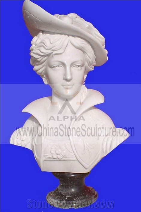 Garden Marble Bust Statue, Style No. SB-045