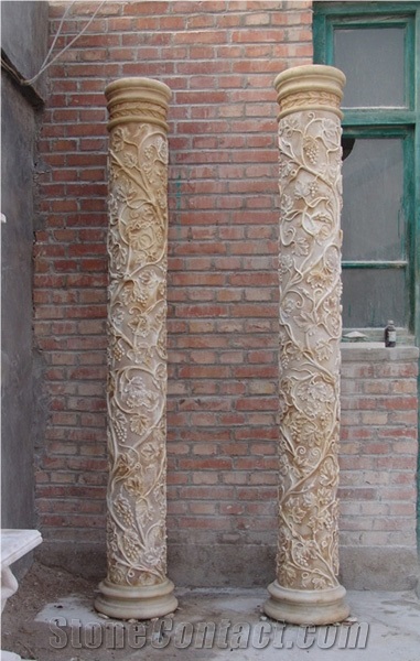 Hand Carved Marble Columns & Pedestals