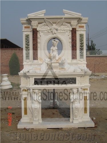 Hand Carved Natural Stone Fireplace Mantles