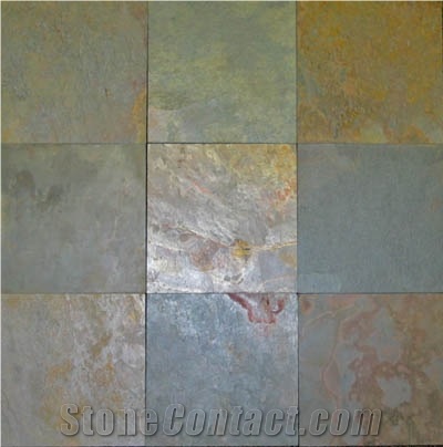 Rajah Multicolor Slate Slabs & Tiles