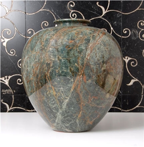 Vase in Rain Forest Green Marble