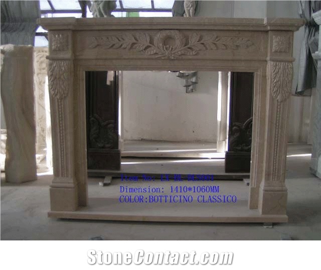 Botticino Classico Marble Fireplace