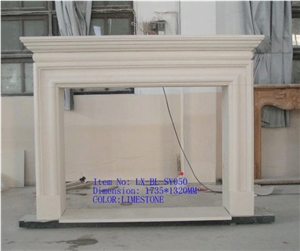 China White Limestone Fireplace Mantel