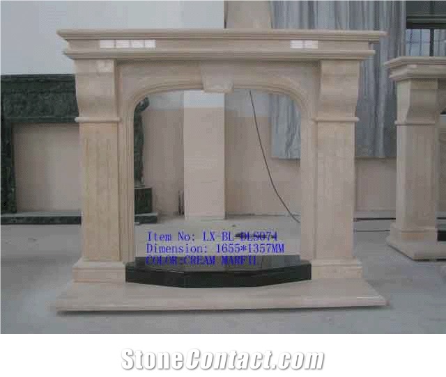 Crema Marfil Coto Marble Fireplace Mantel