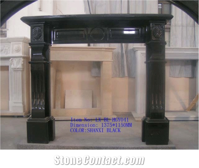 Shanxi Black Granite Fireplace Mantel