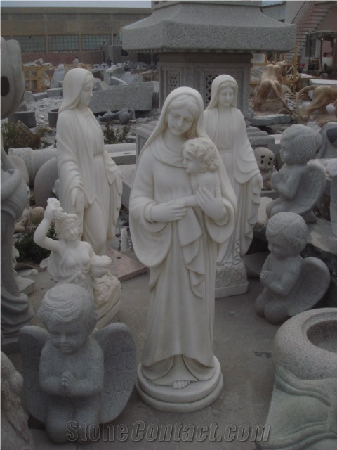 White Marble Virgin Mary