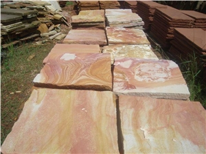 Rainbow Sandstone Paving Tile