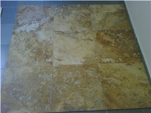 Gold Travertine Slabs&Tiles, Turkey Yellow Travertine