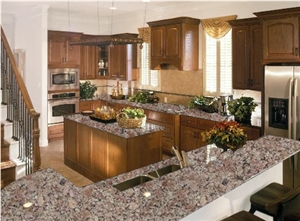Almond Mauve Granite Countertop Design, Pink Granite Kitchen Design