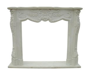 White Marble Fireplace Mantel