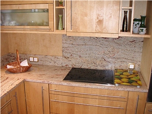 Shivakashi Granite Kitchen Worktops, Sivakasi Pink Granite Kitchen Design