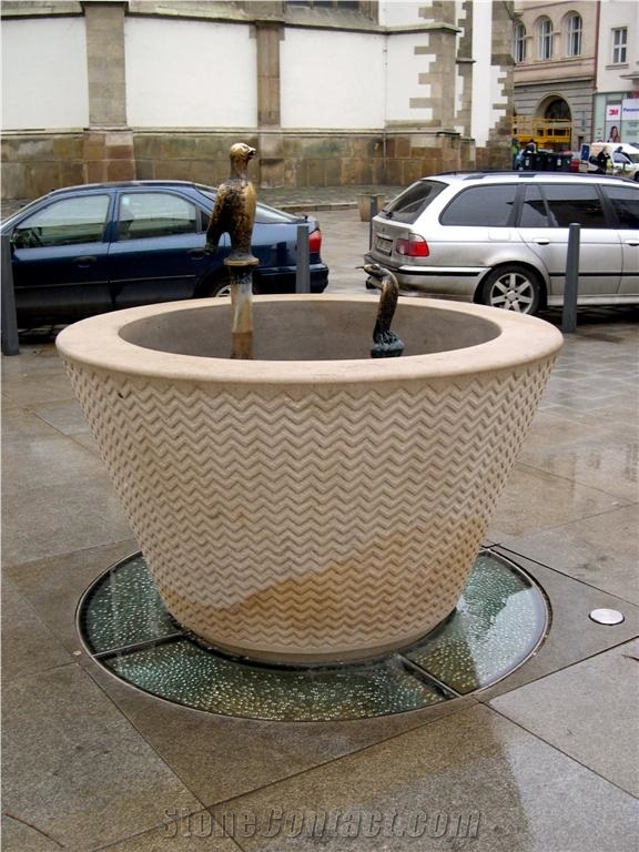 Beige Sandstone Fountain