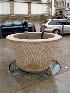 Beige Sandstone Fountain