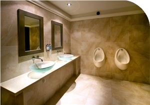 Piccolinos Vanity Top - Bathroom Interiors, Beige Marble Bath Design