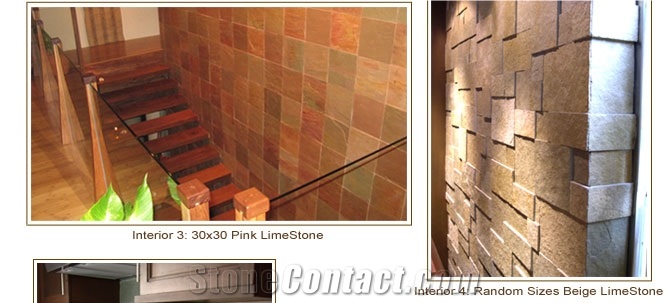 Pink Limestone Wall 30x30