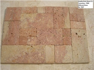 Pink Travertine Pattern Slabs & Tiles