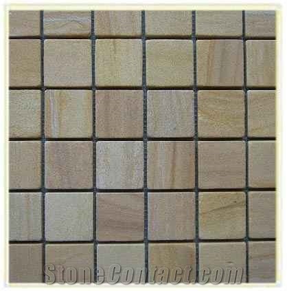 Teak Wood Sandstone Mosaic
