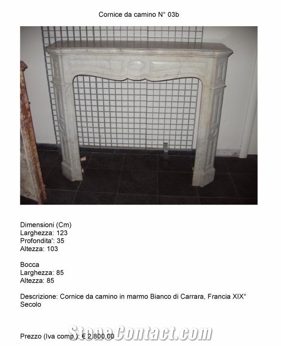 Bianco Carrara Antique Fireplace