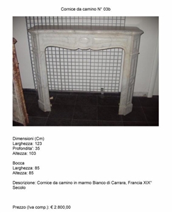 Bianco Carrara Antique Fireplace