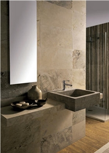 Pietre Rapolano Limestone Sink, Vanity Top