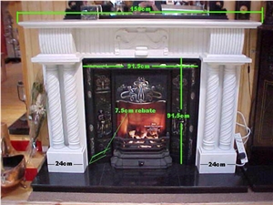 White Marble Fireplace Mantel