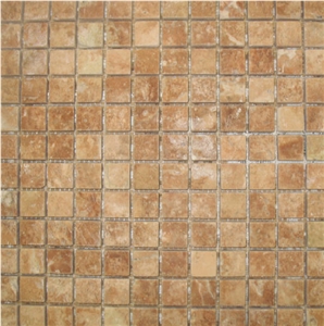 Red Travertine Tumbled Mosaic