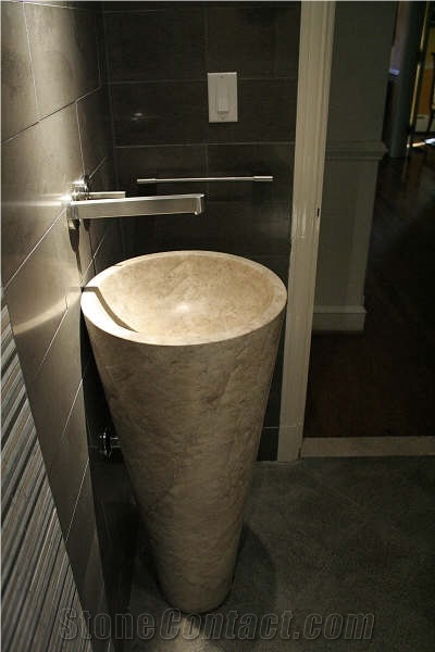 Grigio Antico Limestone Conical Sink