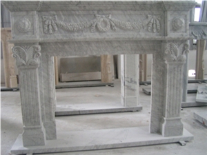 White Marble Fireplace Mantel
