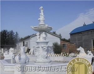Carved Marble Garden Fountain, Carved Stone Garden