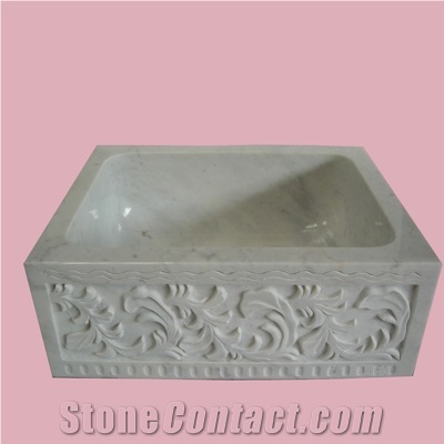 Bianco Carrara D Marble Sink