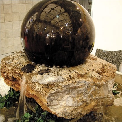 Black Granite Fountain Ball Ff-002
