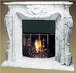 White Marble Fireplace