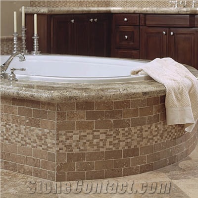 Stormy Travertine, Mexican Noce Tumbled