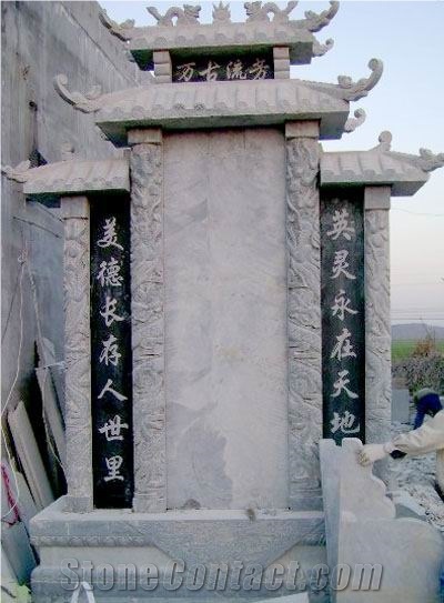 Chinese Tombstone Traditional - Blue Limestone
