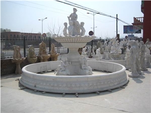White Limestone Sculpture Fountain