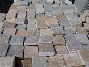 China Rust Slate Cobble Stone