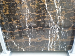 Black and Gold Marble Slab