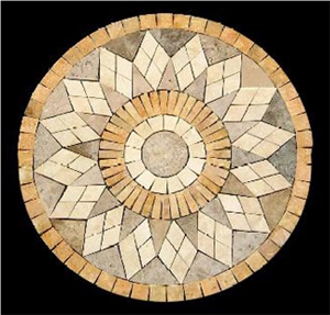 Sunrise Travertine - Beige Mosaic Medallion