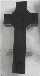 Black Granite Cross Tombstone