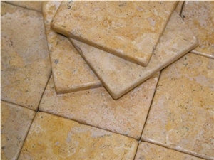 Giallo Provenza Limestone Tumbled Tiles, Morocco Yellow Limestone