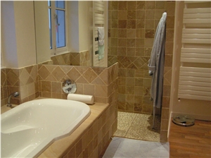 Travertine Wall Tile- Bathtub Surround, Deck