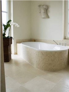 Galala Classic Bathroom, Beige Marble Bath Design