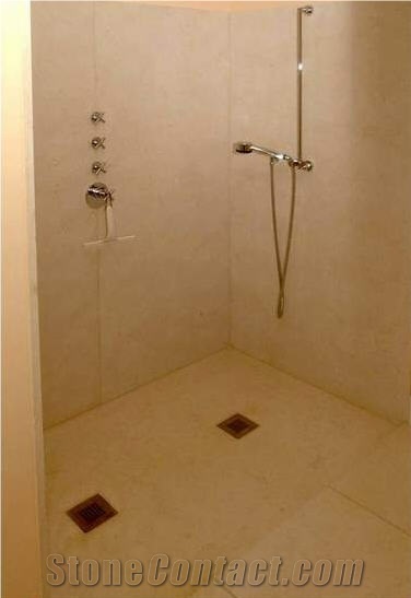 Golden Cream Limestone Shower