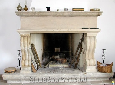 Fireplace in Aged Leccese Stone - Pietra Leccese