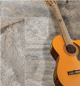 Silver Travertine Pattern Tile, Turkey Grey Travertine