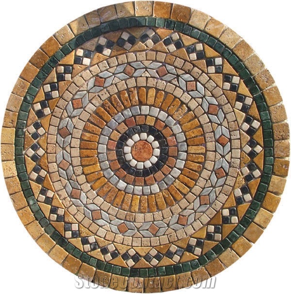 Travertine Mosaic Medallion