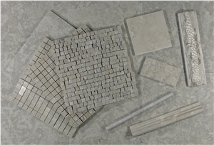 Benjamin Grey Limestone Mosaic Slabs & Tiles, Israel Grey Limestone