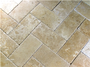 Walnut Travertine Pattern Floor Tile, Turkey Brown Travertine