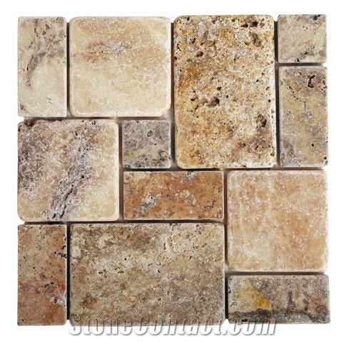 Tumbled Scabos Travertine French Pattern