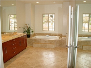 Jerusalem Gold Limestone Bathroom, Yellow Limestone Bath Design